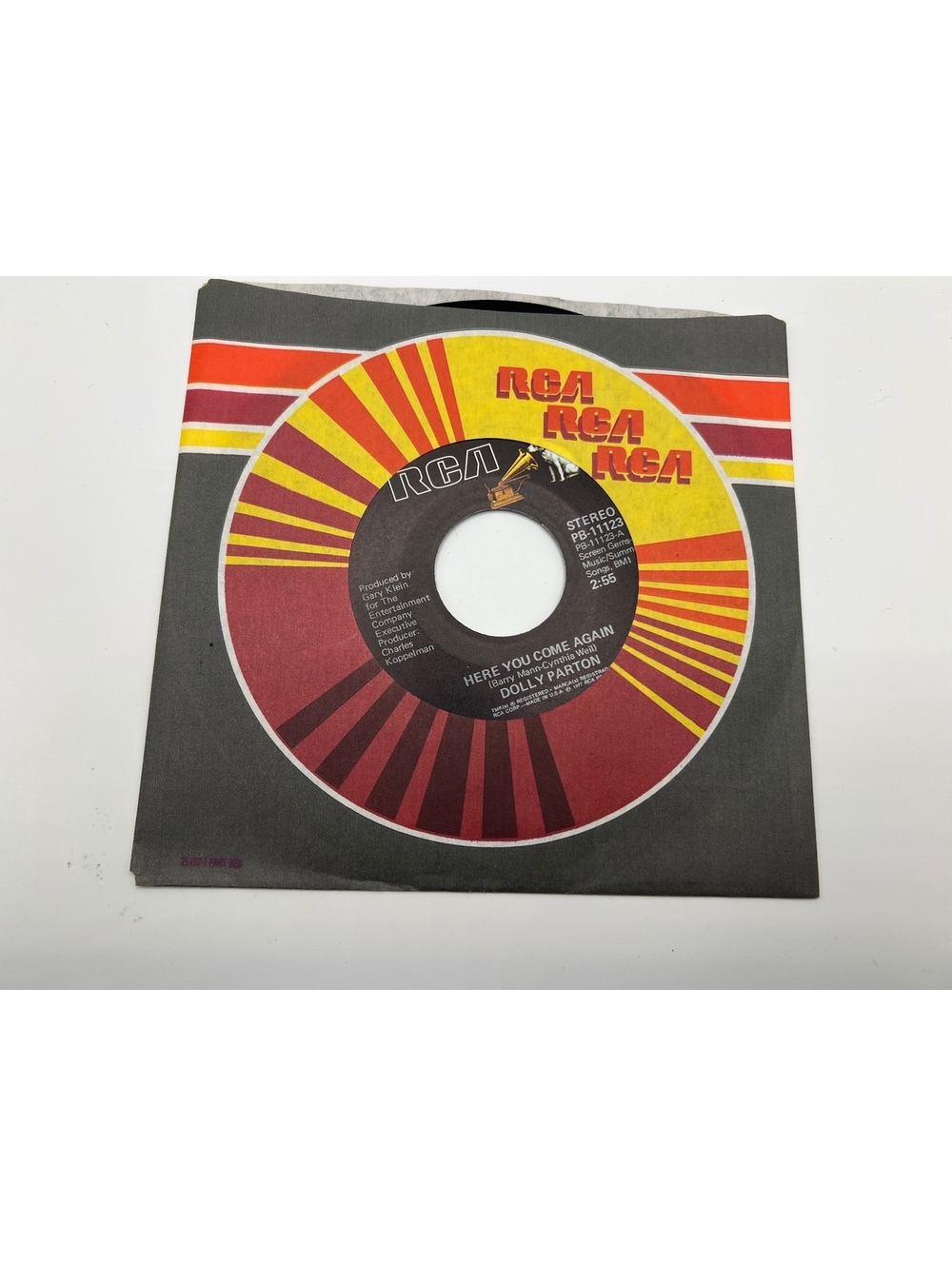 1977 Dolly Parton 45 RPM Vinyl Single Here You Come Again' / 'Me And Little Andy